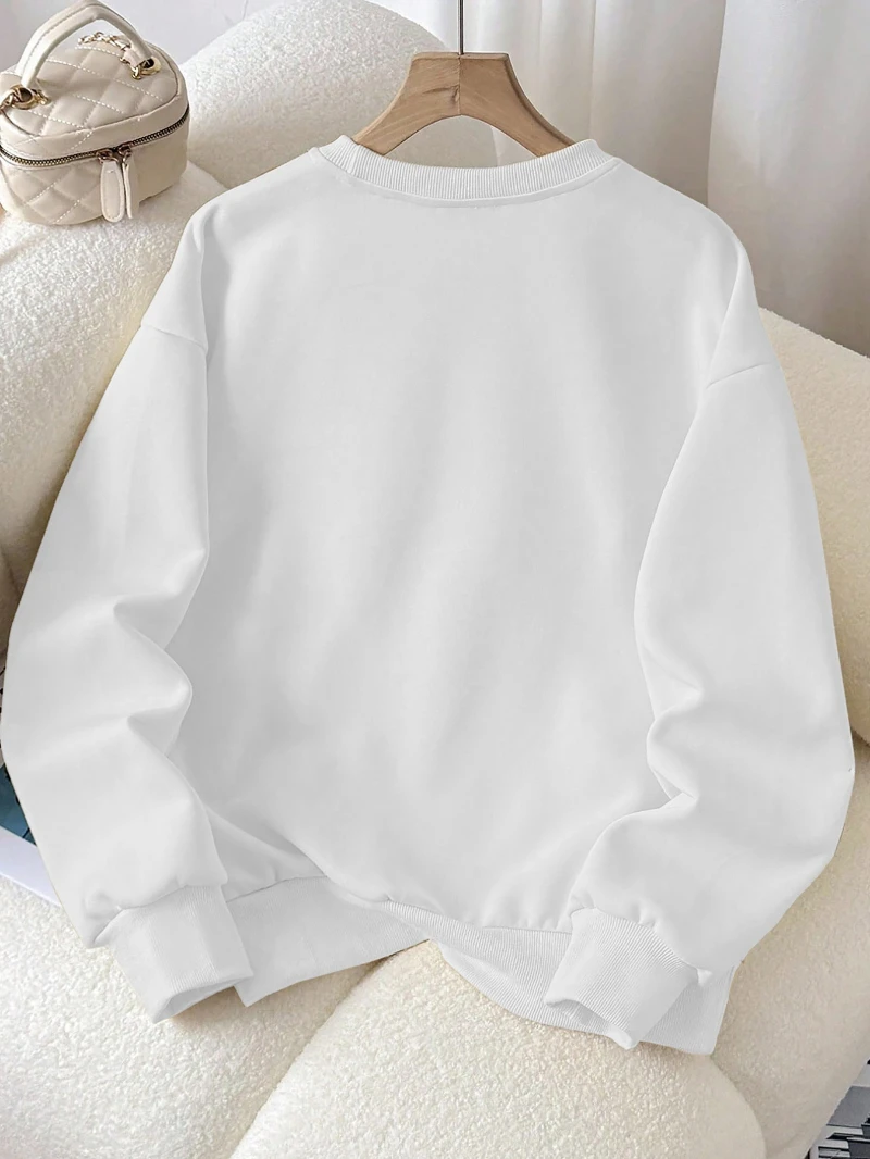 سانريو هالو كيتي، نمط مطبوع للخريف والشتاء برقبة دائرية للرجال والنساء، هوديي دافئ، عصري وغير رسمي #4