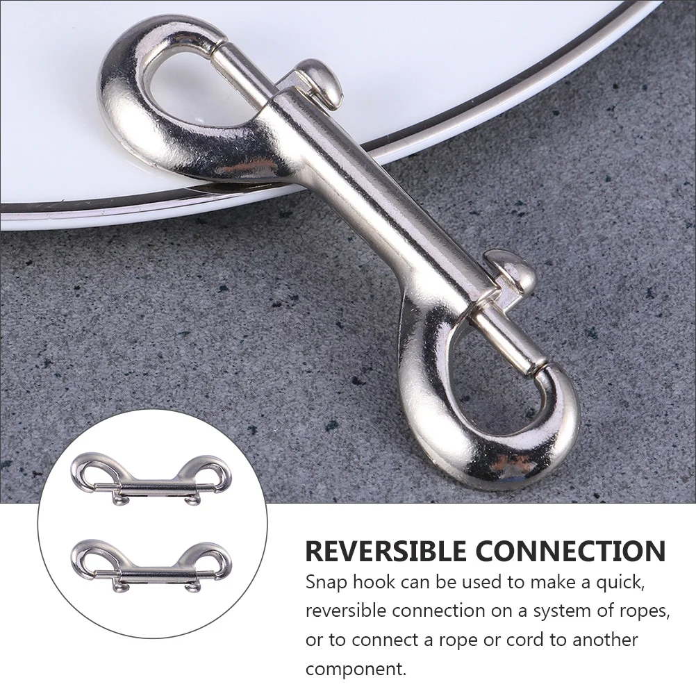 

2pcs Stainless Steel Double Ended Snap Hook Heavy Duty Bolt Clip Quick Connect Corrosion Resistant Long Trigger