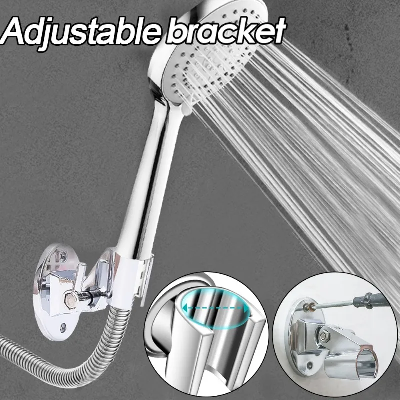 Shower Head Brackets Universal Mounting Fixed Base Adjustable Hand Shower Head Holder ABS Wall Mount Holder Bathroom Accessories