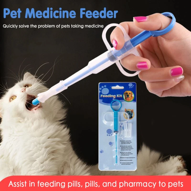 1 pçs pet seringa tablet pílula arma pílula empurrar dispensador medicina água leite tubo alimentador ferramentas acessórios do cão gato feno alimentador