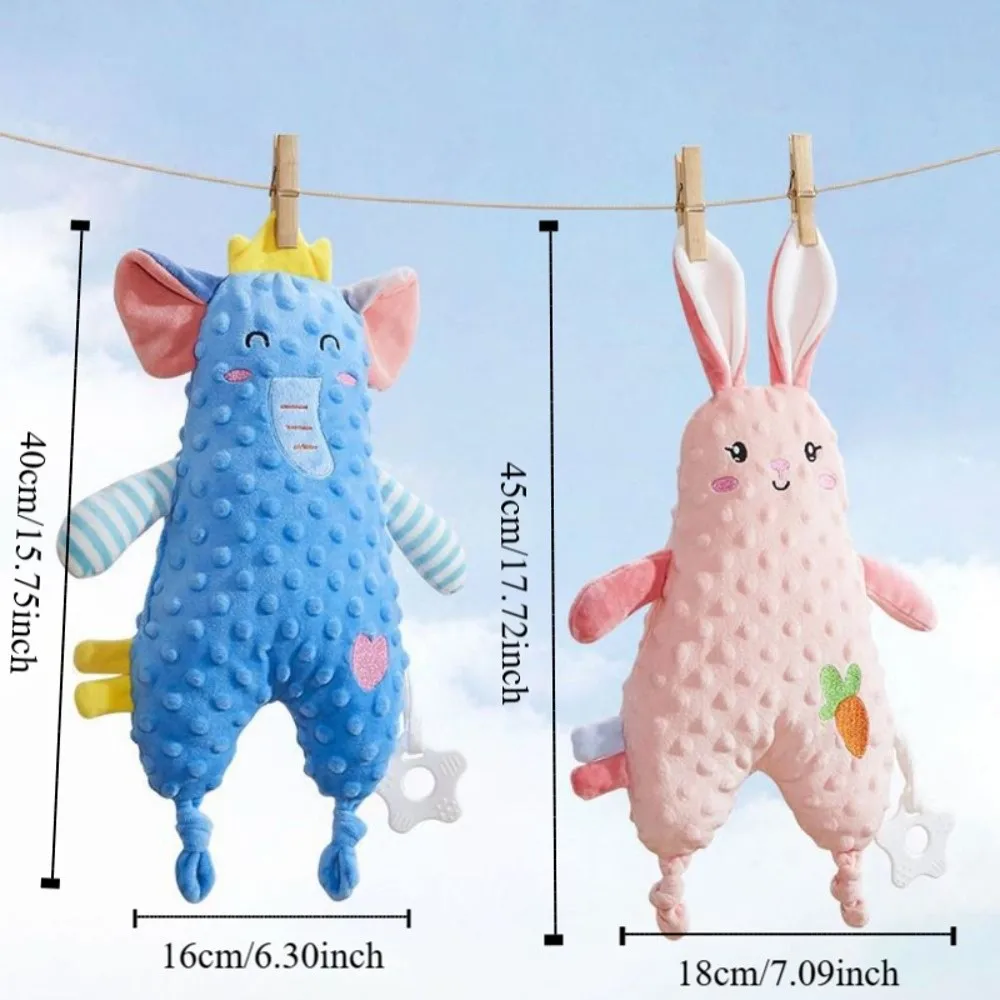 ตุ๊กตาผ้ากำมะหยี่รูปสัตว์น่ารัก พร้อมที่กัดสำหรับเด็กทารก ปลอดภัยสำหรับเด็กเล็ก