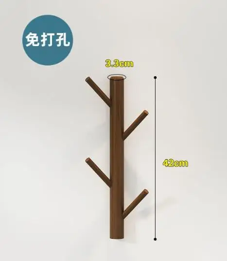 Tree Branch Solid Wood Wall Mounted Coat Racks Bedroom Clothes Hat Rack Living Room Entrance Coar Hanging Hooks