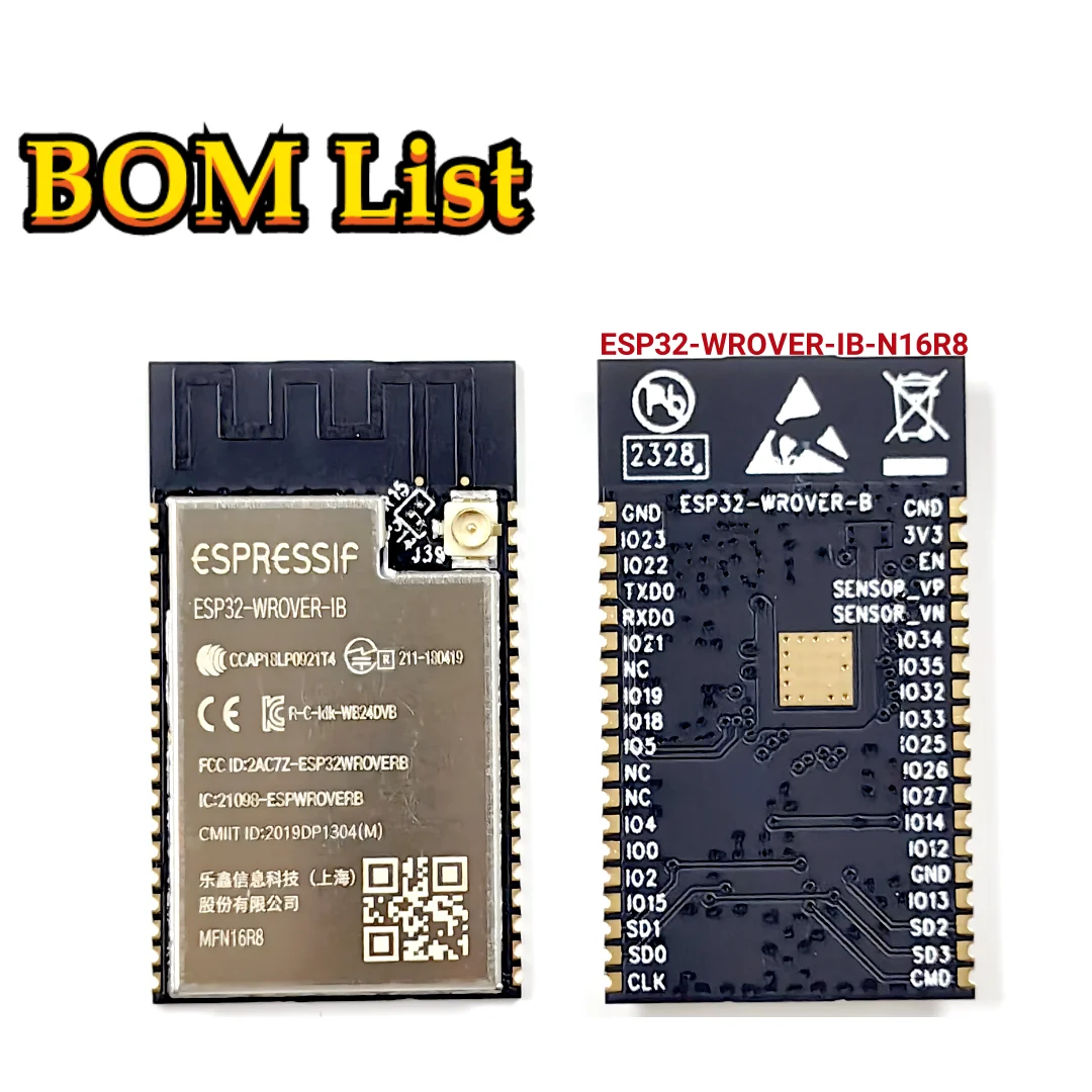 ESP32-WROVER-IB 16MB SPI flash ESP32-WROVERESP32-WROVER-IB-N16R8 Moduł anteny Ipex oparty na modułze MCU ESP32-D0WD WiFi-BT-BLE