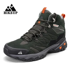 HIKEUP Nieuwe Heren Wandelschoenen Lederen Outdoor Sneakers voor Mannen Trekking Laarzen Mannelijke Camping Jacht Heren Tactische Enkellaarsjes