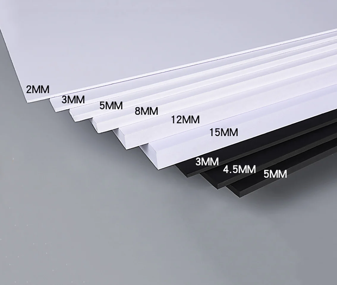 1-10PC PVC Foam Board Thickness 1mm/2mm/3mm/4mm/5mm-18mm White/Black Plastic Model Sheet Material for DIY Model Part Accessories