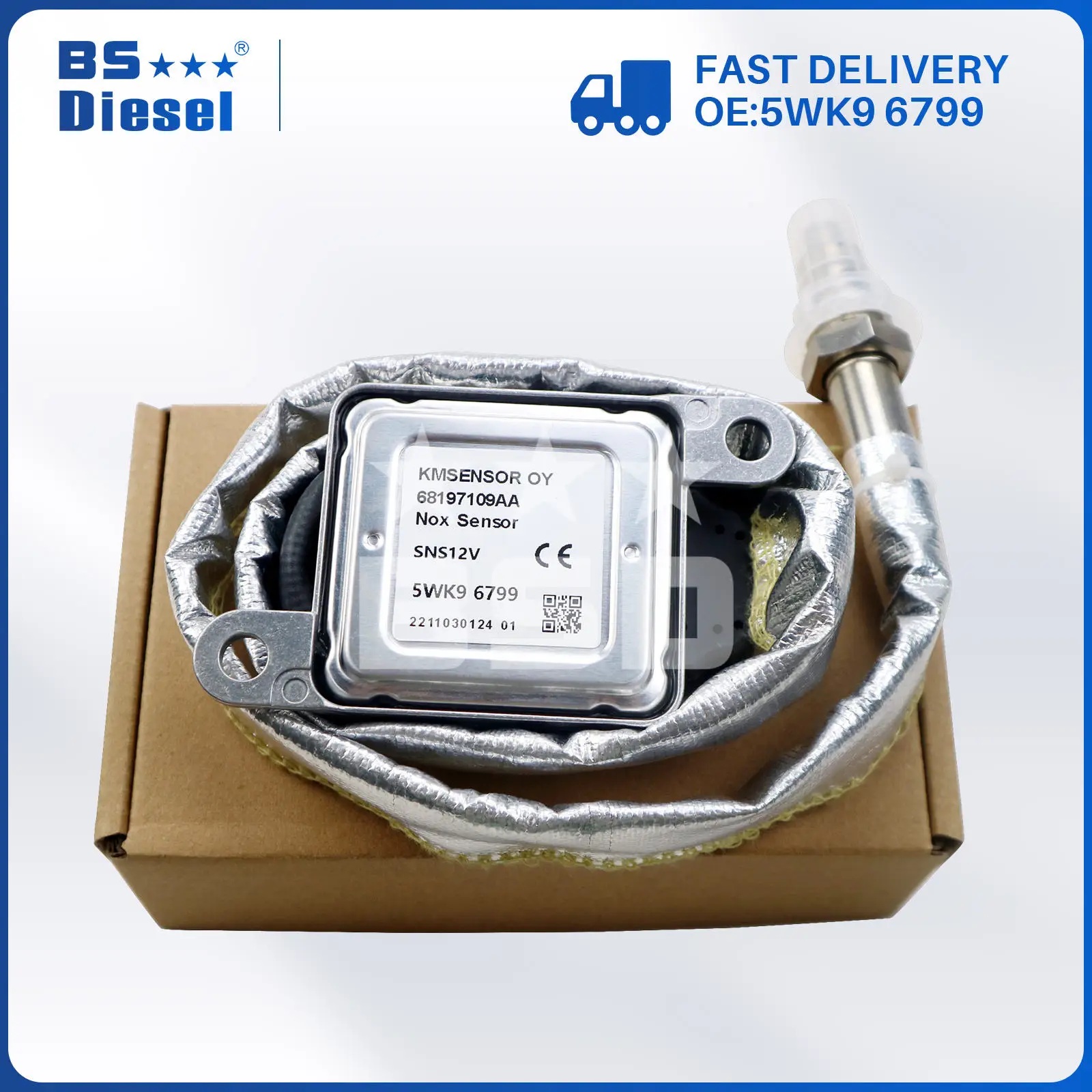 Auto Sensor 12V Nitrogen Oxide Sensor 5WK9 6799,68197109AA For Dodge Ram 2500 3500 6.7L Engine (1)Piece/Lot