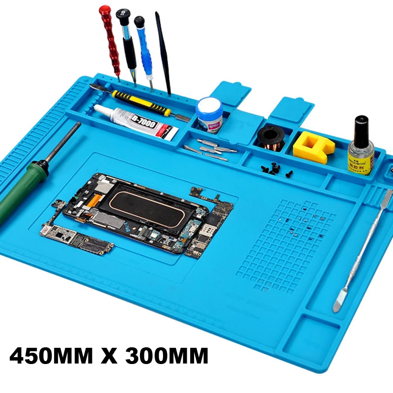 450MM*300MM Heat-resistant Insulation Working Mat Soldering Station Silicon Repair Tool Insulator Pad Maintenance Platform DesK