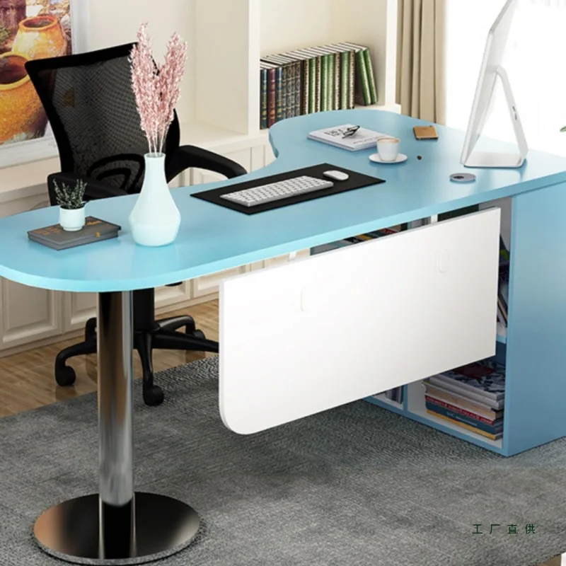 

Simple curved corner learning desk computer desk pet hospital outpatient treatment heart consultation table