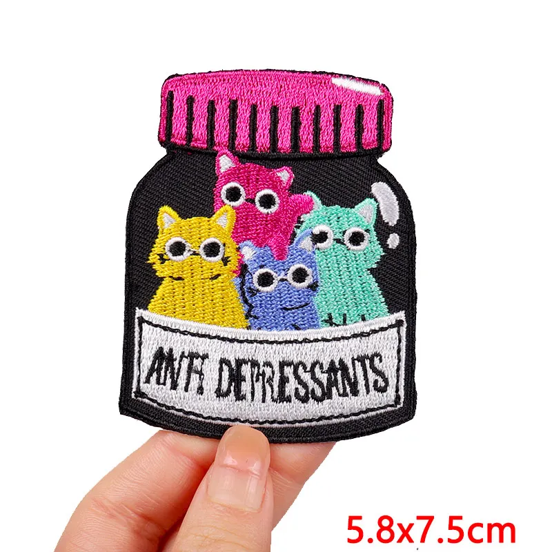 Cartoon bestickte Patches Eisen auf Patches für Kleidung thermoadhäsive Patches auf Kleidung DIY süße Katze Patch Jacke Applikation