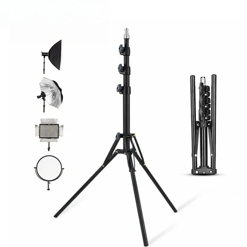 Mobile Phone Holder Foldable Portable Lighting Tripod Photographic Light Stand Camera Flash Mount Brackets Live Streaming Stan