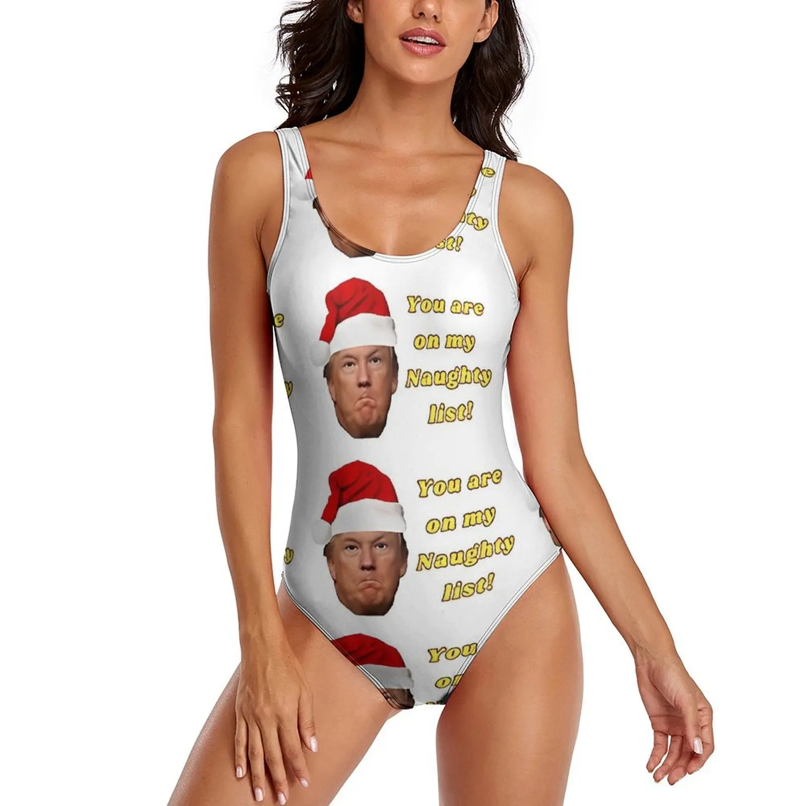 Donald Trump Christmas Swimsuit  Push Up Swimwear One-Piece Surfing Bathing Suit Swimsuits Sexy Graphic Beach Wear Large Size