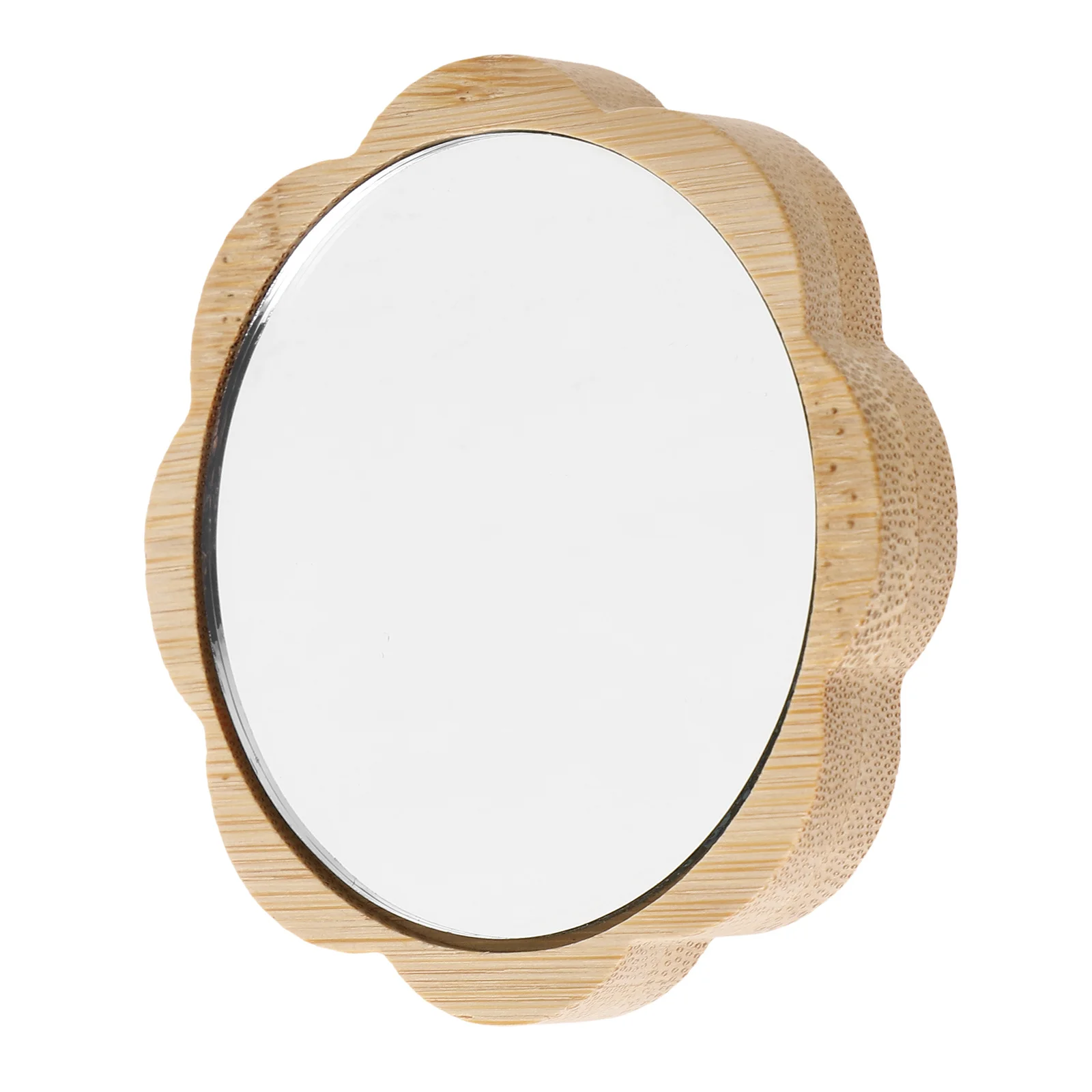 Elegant Wooden Mini Makeup Mirror Compact Portable Small Handheld Mirror For Purse Travel Touch-Ups High Clarity Multiscene Use