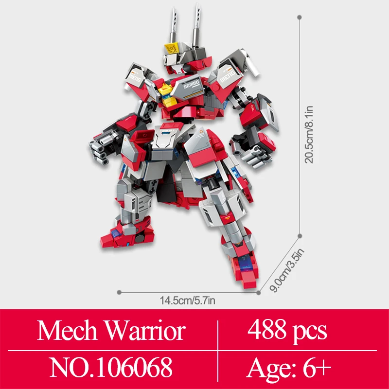 488 قطعة Mecha روبوت اللبنات الصبي هدايا عيد الميلاد اللعب الإبداعية معركة روبوت التجمع نموذج الطوب الصغير