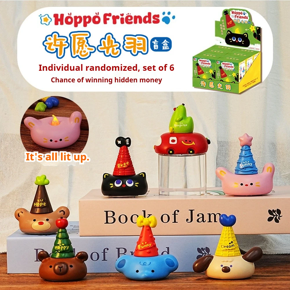 

Art Toy Blind Box Glowing Crystal Resin Figure Wish Light Feather Home Decor Hot Selling Desktop Ornament