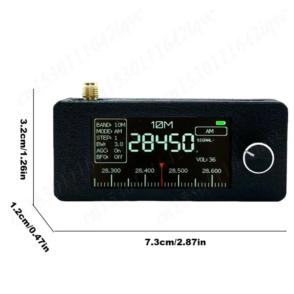 2025 Nuovo SI4732 0.5-108 mhz Pocket Mini Radio Schermo IPS da 1.9 pollici Ricevitore radio tutte le bande con antenna ad anello HF SW MW VHF Radio