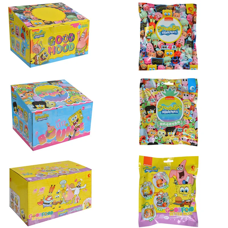 

Оригинальный Губка Боб Квадратные Штаны слепая коробка забавная еда фестиваль украшения слепая сумка брелок рюкзак кулон игрушка для детей подарок