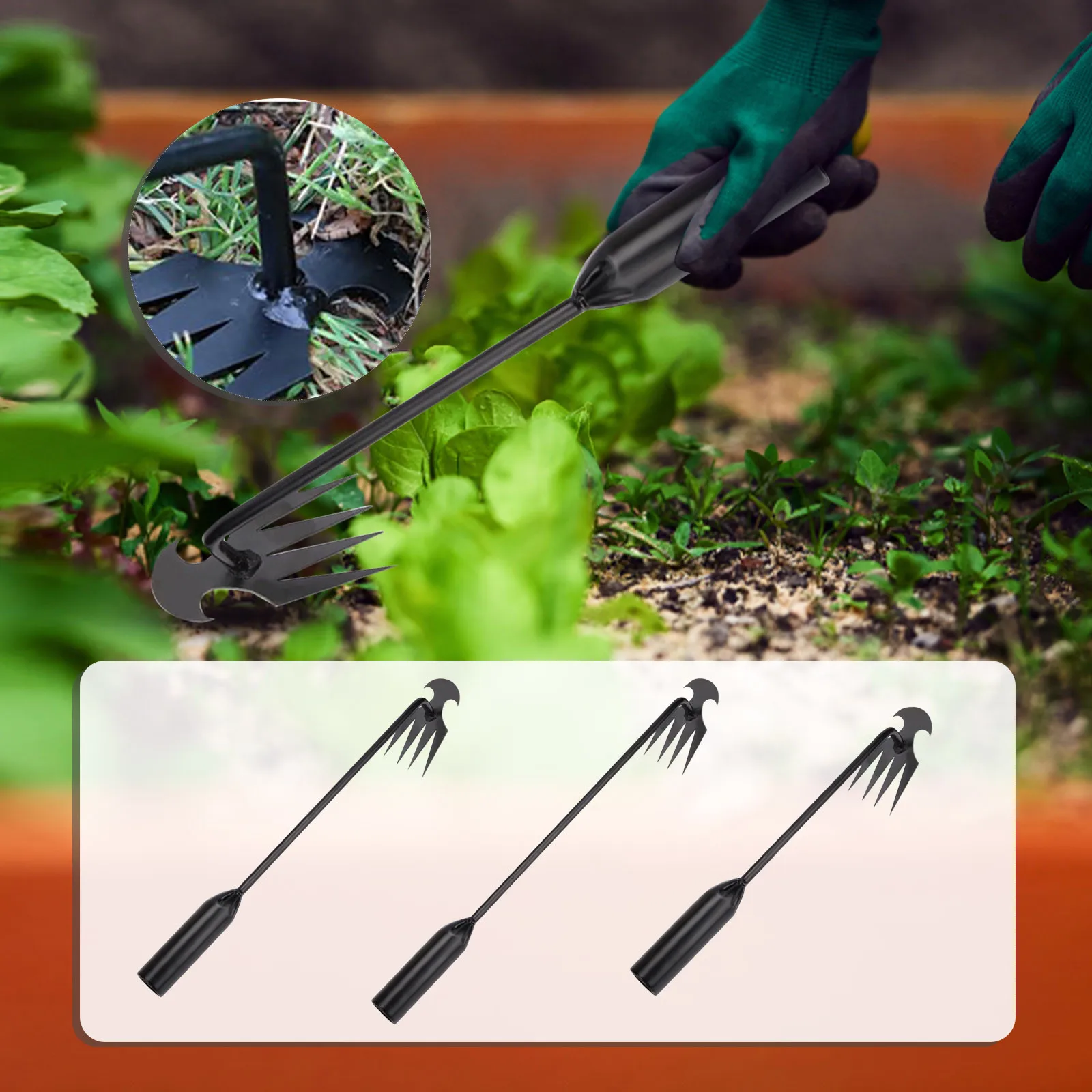 

Weeding Artifact Uprooting Weeding Tool, Premium Manganese Steel Forged Puller 4 Teeth Purpose Weeder, High Strength Hand