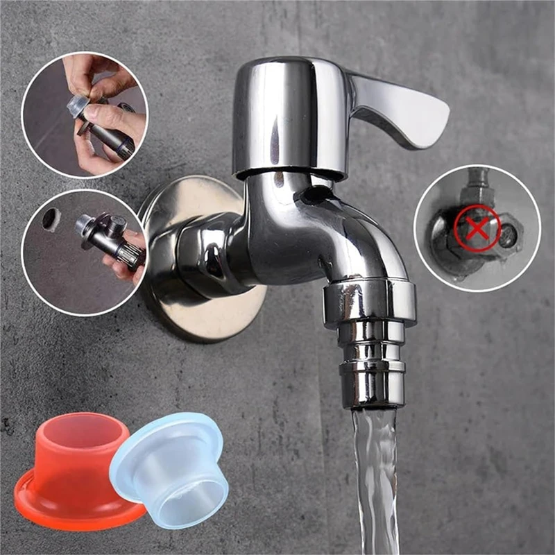 Faucet Leak-Proof Sealing Gasket Silicone Raw Belt Triangle Valve Rubber Washer Faucet Threaded Pipe Hose Prevent Dripping Plug