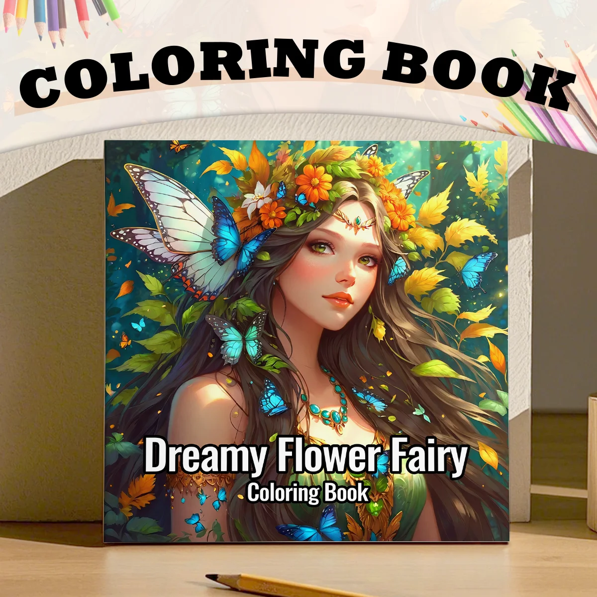 Dreamy Flower Fairy Coloring Book 20 Page for Adult and Teens Featuring Stress Relief Relaxing DIY Painting Drawing Books
