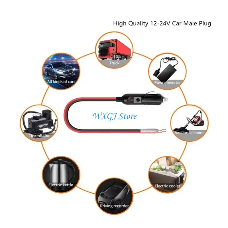 

37JE 12V 20A Car Power Inverter Adapter Wire Convenient Male Plug Cigarettes