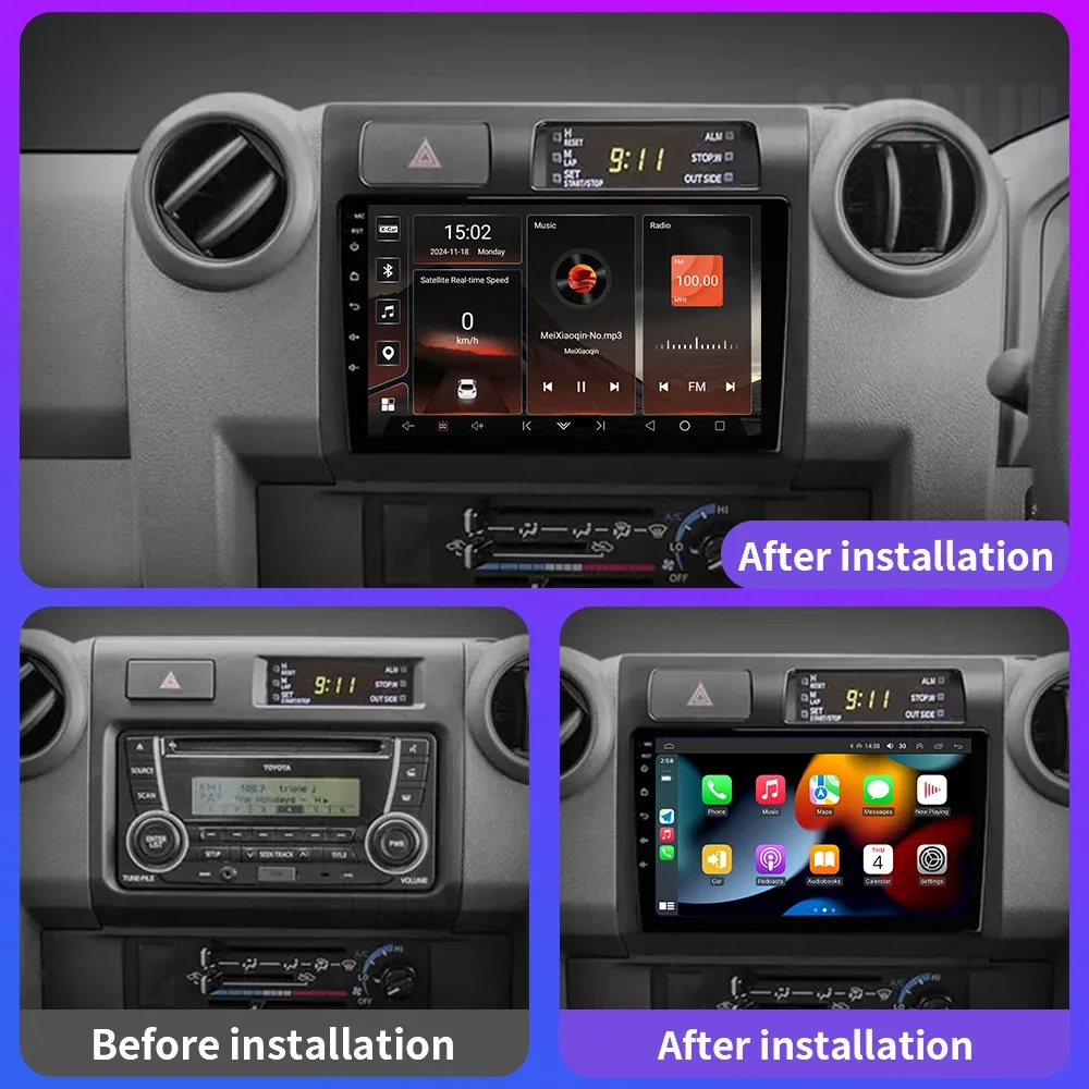 Android 16 Autoradio For Toyota Pickup Land Cruiser LC 70 79 Series 2007-2020 Wireless Carplay Multimedia Player Radio DVD