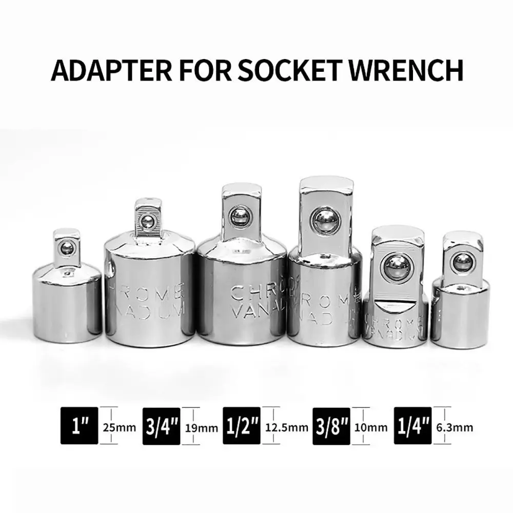 1Pcs Head Adapter Socket Adapter 1/4 3/8 1/2 Inch Wrench Adapter Part Ratchet Wrench Sleeve Drive Spanner Converter