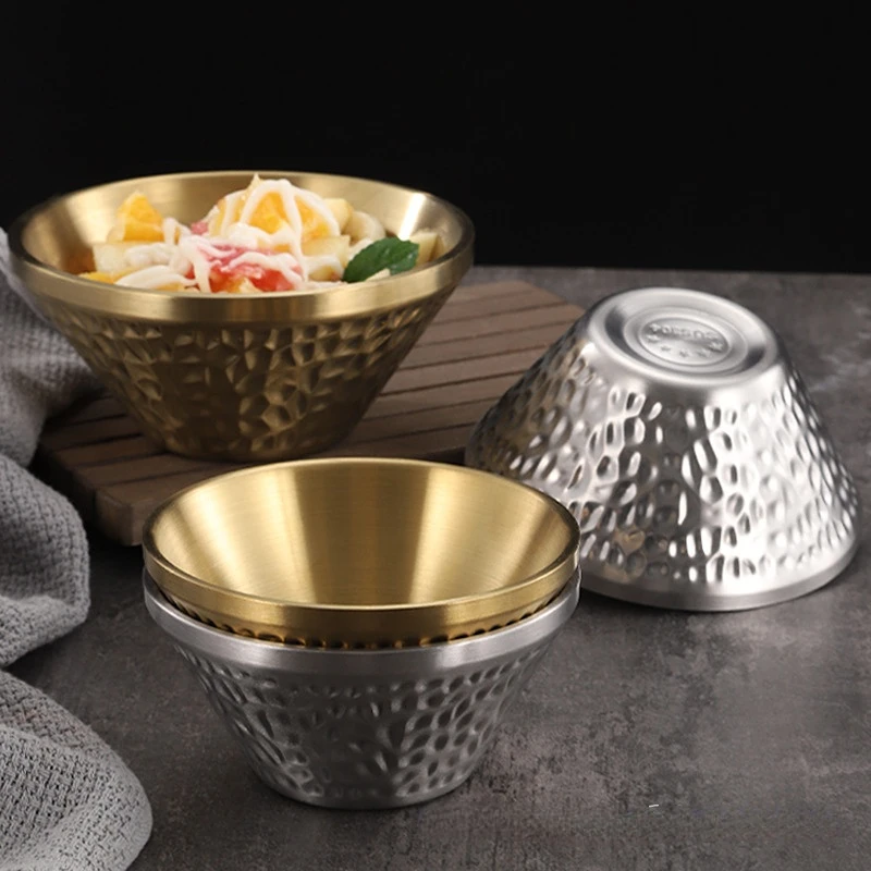 

304 Stainless Steel Ice Shavings Bowl, Gold Soft Ice Shaved Ice Bowl, Commercial River Snail Rice Noodle Bowl, Bowl