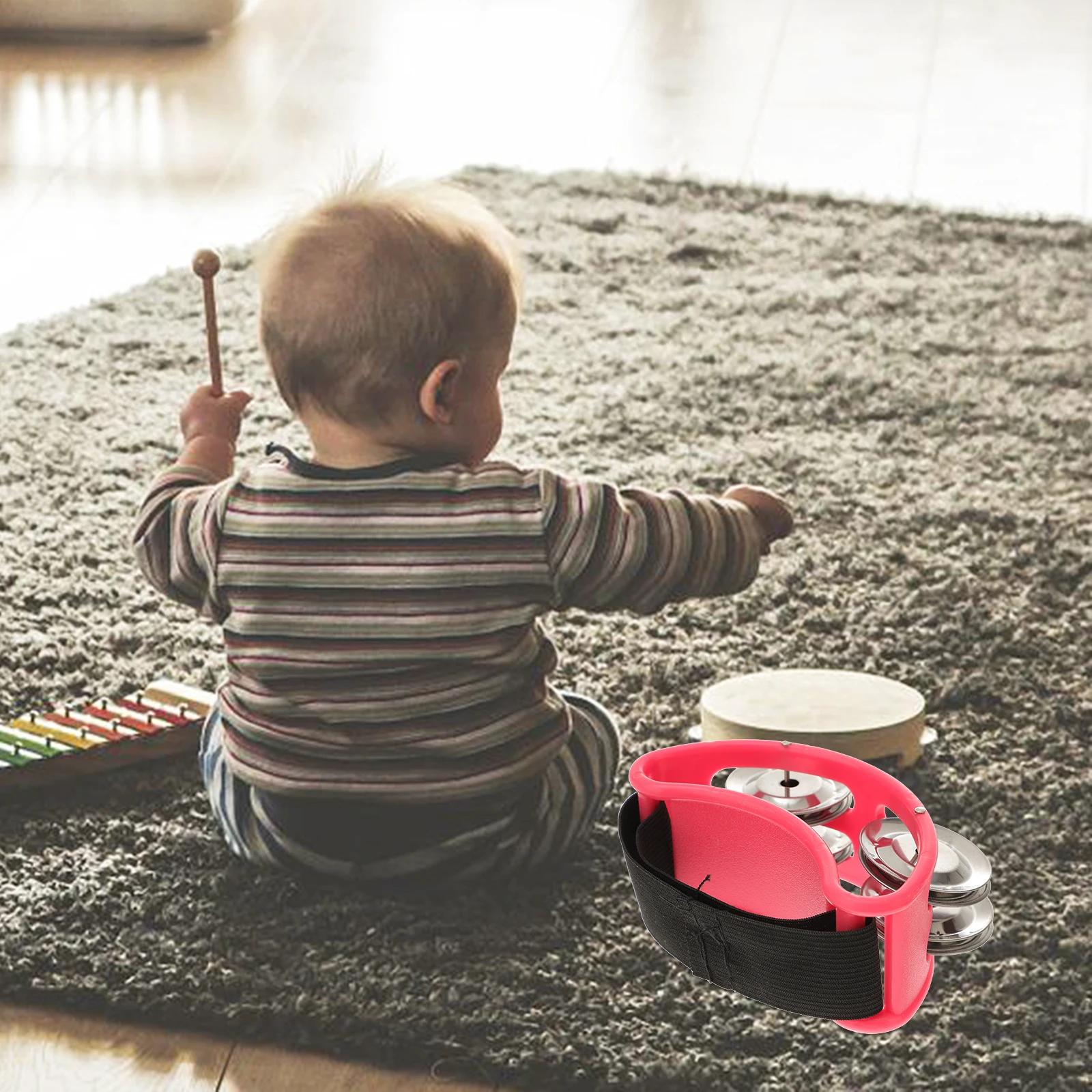 

Foot Bell Accessories Feet Music Jingle Tambourine Toys Toddler Musical Instruments Shaker Kids Handheld