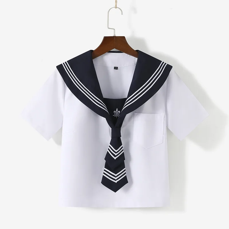 Basic Jk School Uniform Voor Meisjes Japan Stijl School Look Marine Matroos Seifuku Pakken Geplooide Rok Cosplay Kostuums Student Set