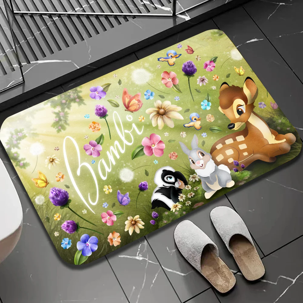 1pc MINISO Disney Bambi Floor Mat Anti-Slip Kitchen Bedroom Handmade Tufted Rug Carpet Living Room Entrance Rug