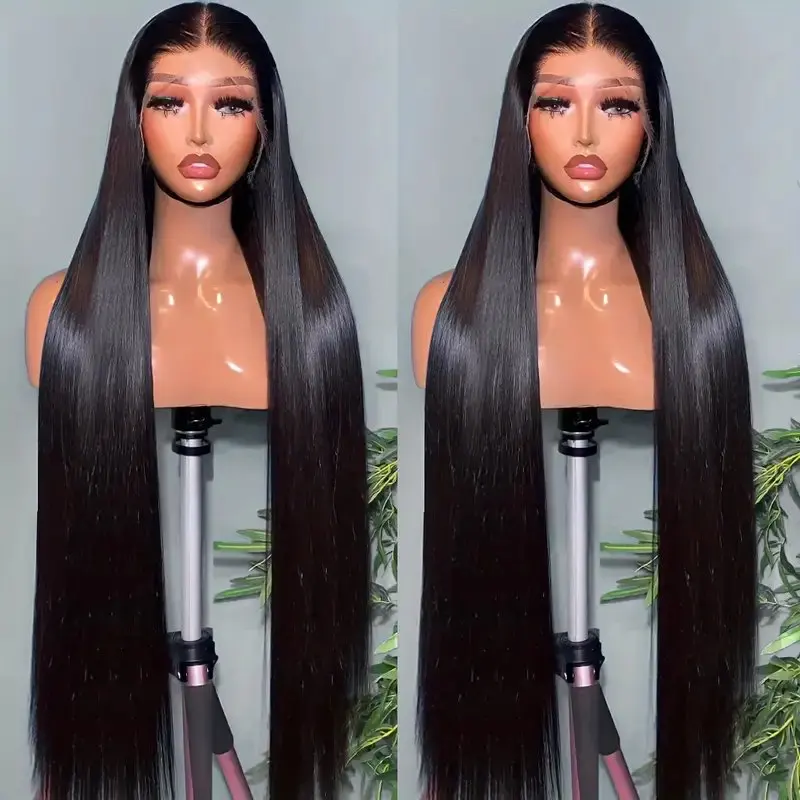 Rosabeauty 13x6 Straight Nature Color Lace Front Wig Human Hair 30 40 Inch Frontal 5X5 Glueless Ready to Wear Wig 250% For Women