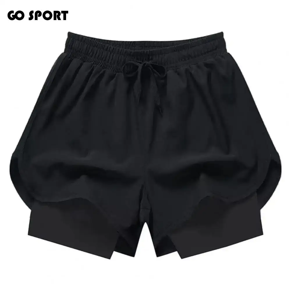 

2 in 1 Men Running Pants Quick Dry Breathable Male Sports Short Pants Simple Workout Anti-Exposure Men's Jogging Shorts Soccer