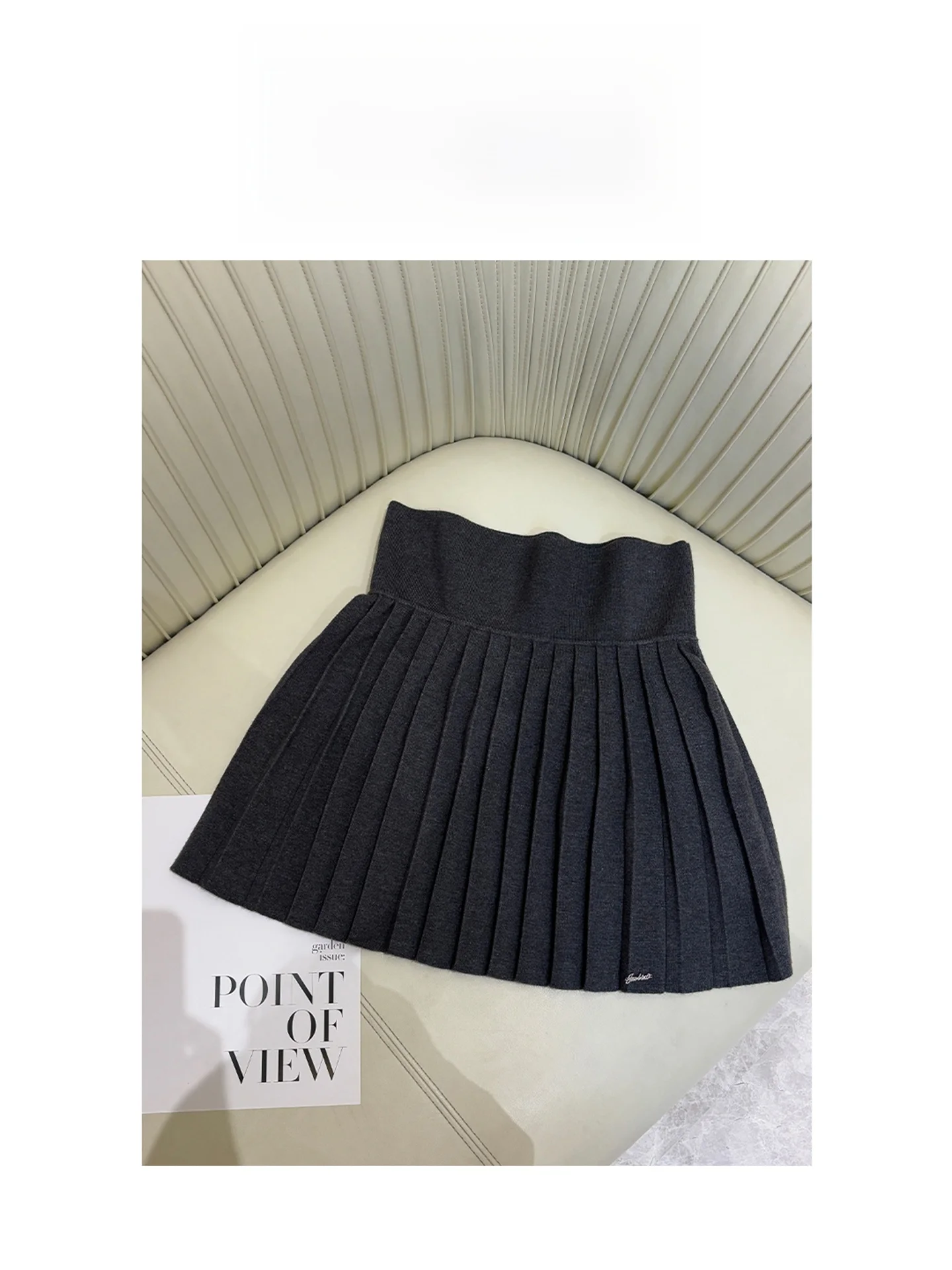 

AZZHEN Knitted Skirt High Waist A-Line Pleated f Body Skirt Casual Sle Polyester Wool Lyocell Fiber Blend Autumn Ne...
