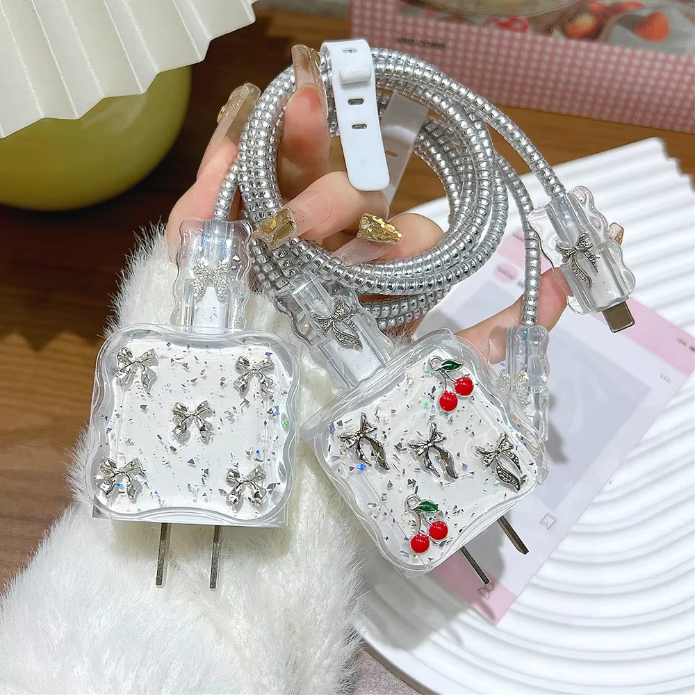 Soft Clear Charger Case for IPhone 11 12 13 14 15 16 17 18/20W US Data Line Charge Protection Cover Charger Sleeve Accessories