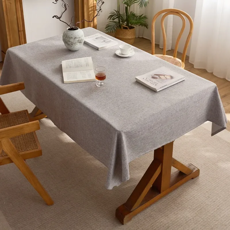 Cotton Linen Solid Color Tablecloths Are Suitable Covering Laying Household Hotel Dining Table Conference Countertops Decoration