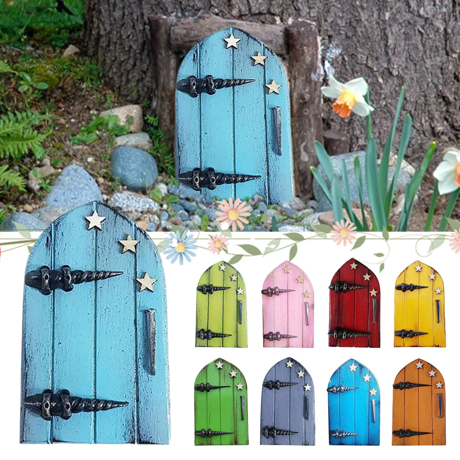 

Pretty Garden Decorative Fairys Doors For Trees Outdoor Miniature Fairys Door For Tree Decoration Fairys Garden Accessories New