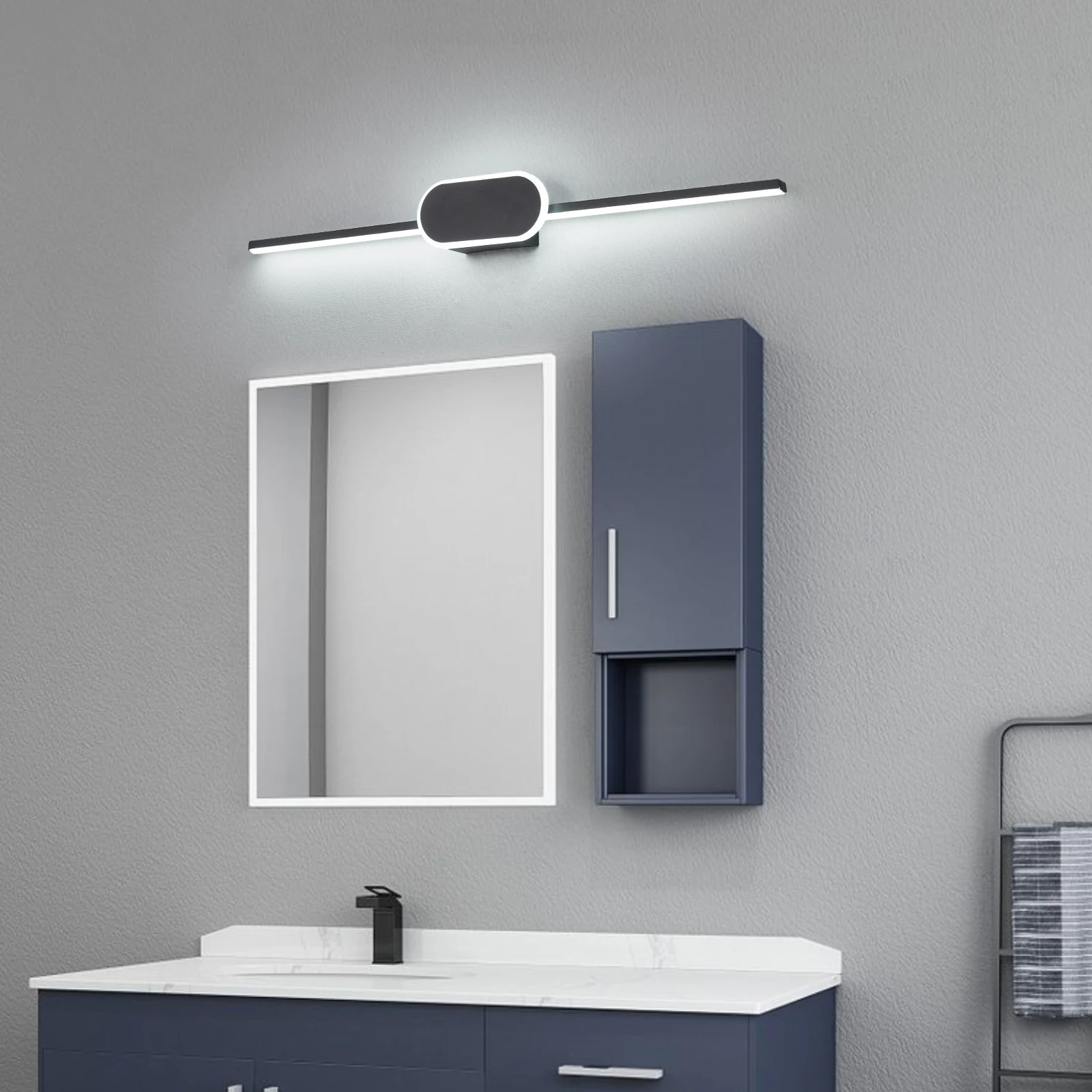 70/90/110cm moderno led specchio bagno luce decorazioni per la casa lampade da parete per specchio da bagno toletta applique da parete bianco nero