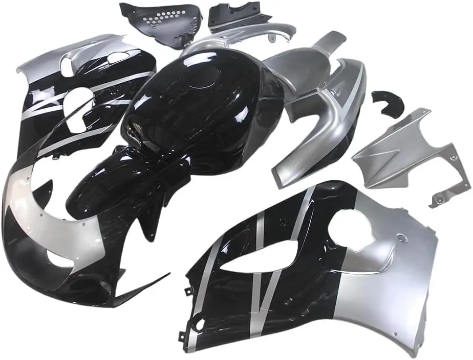 ABS Plastic Fairings Fit For Suzuki GSXR600 GSXR750 1996 1997 1998 1999 Fairing Kit Compression Bodywork Full Body Kit-Black Sil