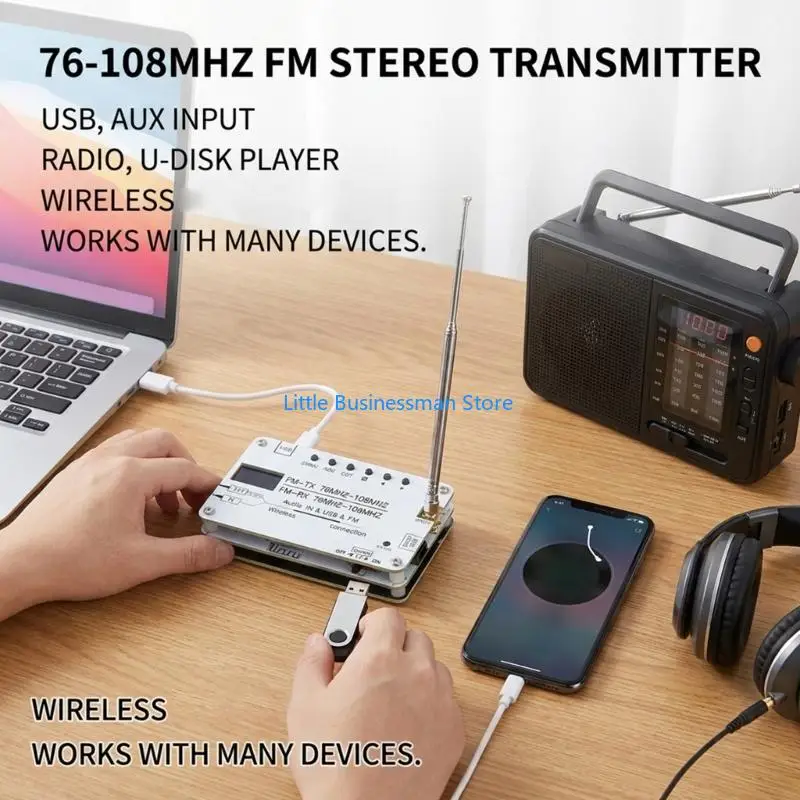 Music Sender Receiver with Source Input for Desk Side Radio Use M76A
