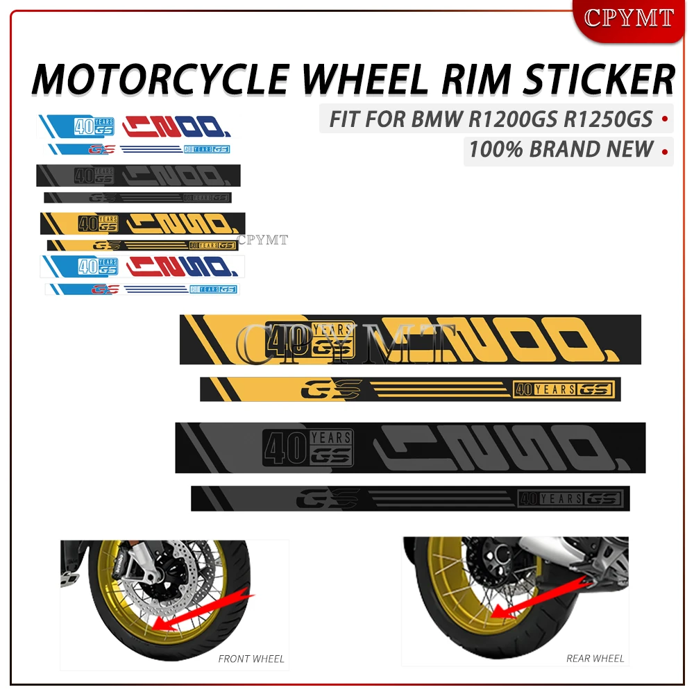 

Fit For BMW R1200GS 2006-2018 R1250GS 2019 40 Years GS Sticker Motorcycle Accessories Wheel Rim Sticker Decal