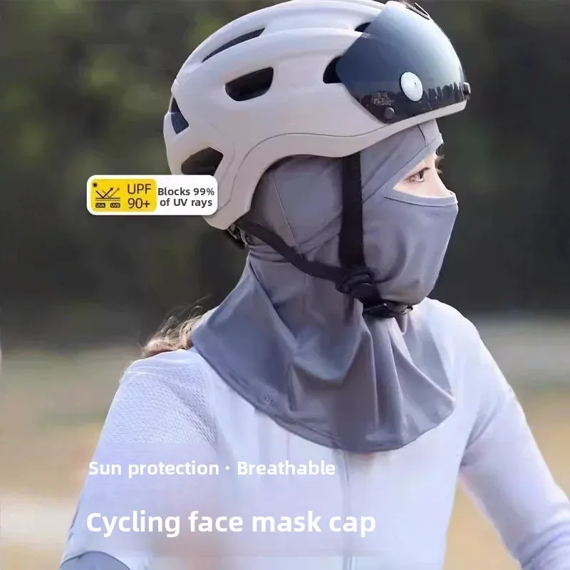 

Unisex Cycling Vehicle Face Mask Hat Integrated Summer Full Face Head Cover UV Protection Helmet Men Women