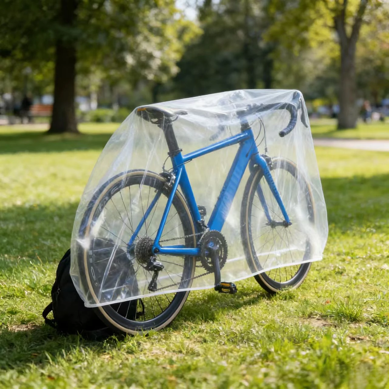 2 Stück transparente elastische Fahrradabdeckung, universelle Schutzhülle für Rennräder und Mountainbikes – Detail 4