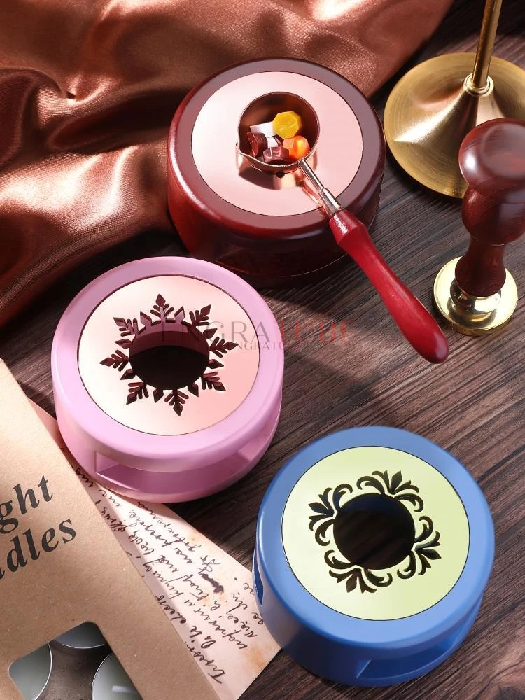 Pink Blue Green Wax Seal Melting Furnace Stove Kit Iris Snowflake Rudder Melting Warmer Beads Sticks Heater Glue DIY Wax Heater