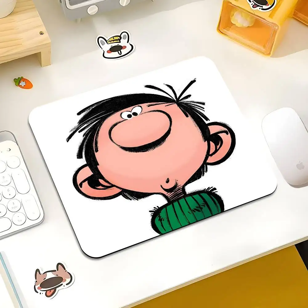 G-Gaston Lagaffe Classic Franco-Belgian Comic Small LockEdge Mouse Pad For Gamers Computer Desk Pad Rectangular Anti-slip Rubber