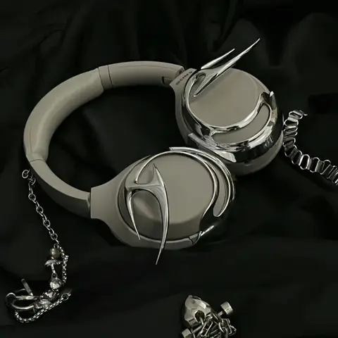 소니 WH-1000XM4 케이스 Y2K 헤드폰 케이스, 맞춤형 실버 플레임 커버, 소니 Xm5 헤드폰 액세서리 장식, 헤드폰 참 선물