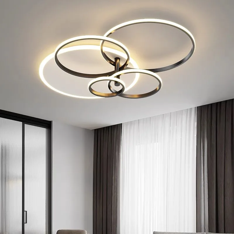 Modern LED Ceiling Lights Black Gold White Home Decorations Bedroom Living Dining Room Nordic Ceiling Lighting Interior Fixtures