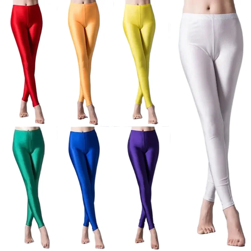 Women's Candy Color Pants High Stretched High Waist Fashion Casual Pants Female Versatile Slimming and Glossy Small Feet Pant