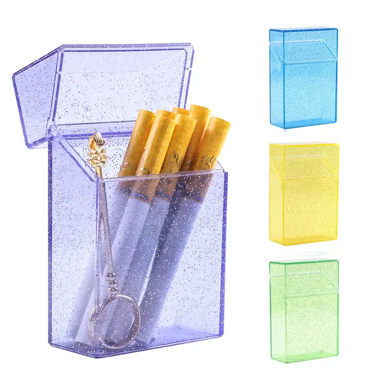 Shining Clear Cigarette Case Portable Cigarette Box Sturdy Cigarette Holder Engineering Plastics Halloween Gift for Women