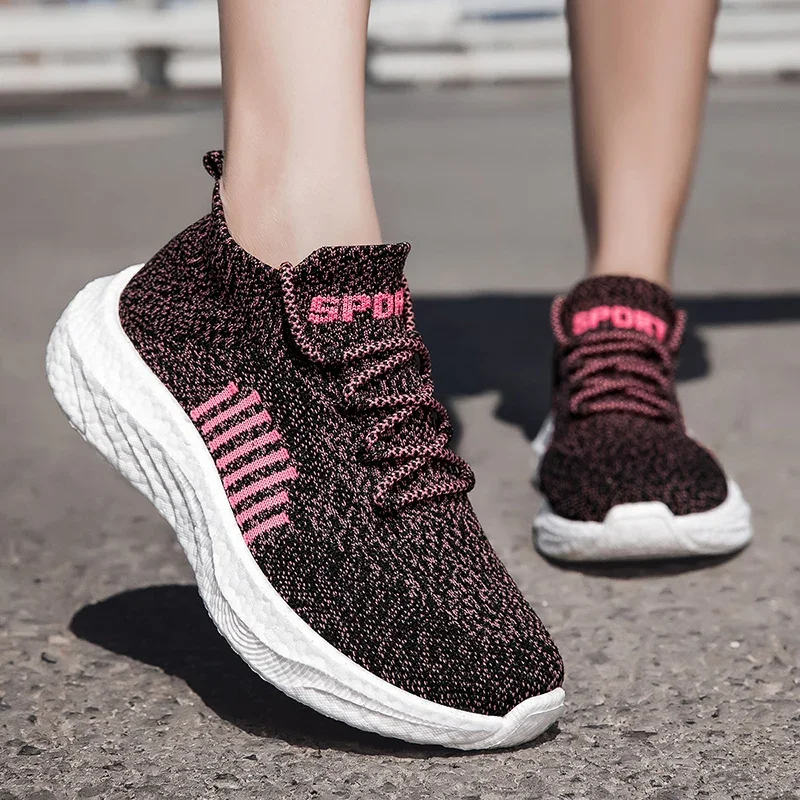 Niskie buty codzienne Outdoor Breathable Sock Shoes Women Men Sneakers for Walking Driving Thick Soled Mesh Upper Plus Size 36-45