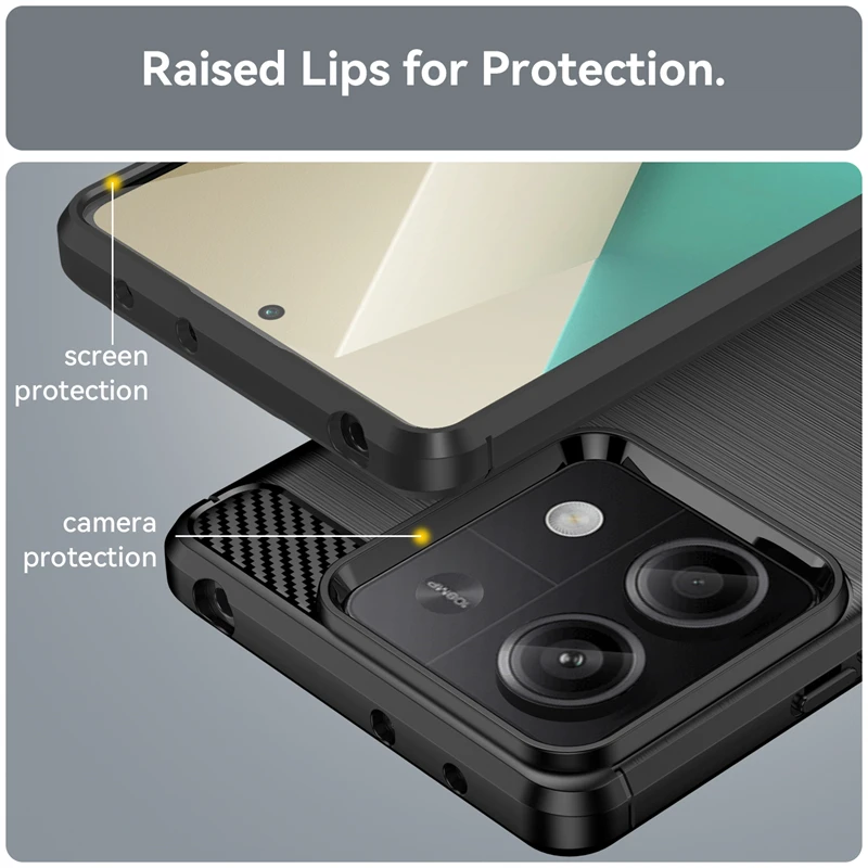 For Xiaomi Poco X6 5G Case Cover Poco X6 Pro 5G Capas Shockproof Armor Phone Bumper Back Carbon Fiber Soft TPU Fundas Poco X6 5G image 6